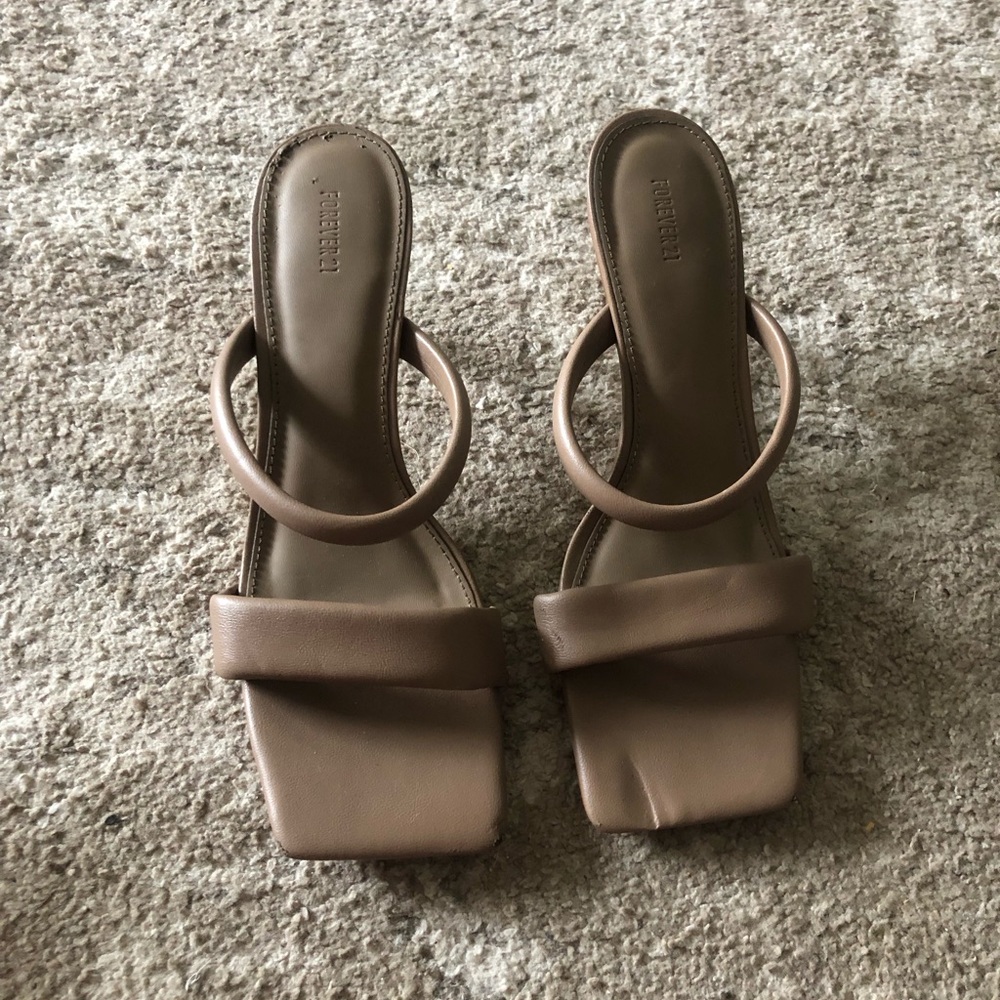 Forever 21 Brown Heels with Square Toe